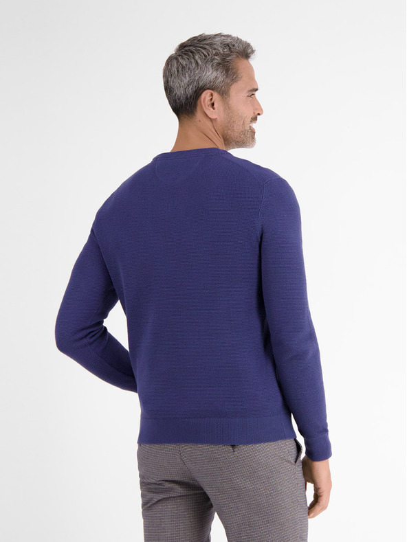 LERROS Tmavomodrý pánsky základný sveter LERROS