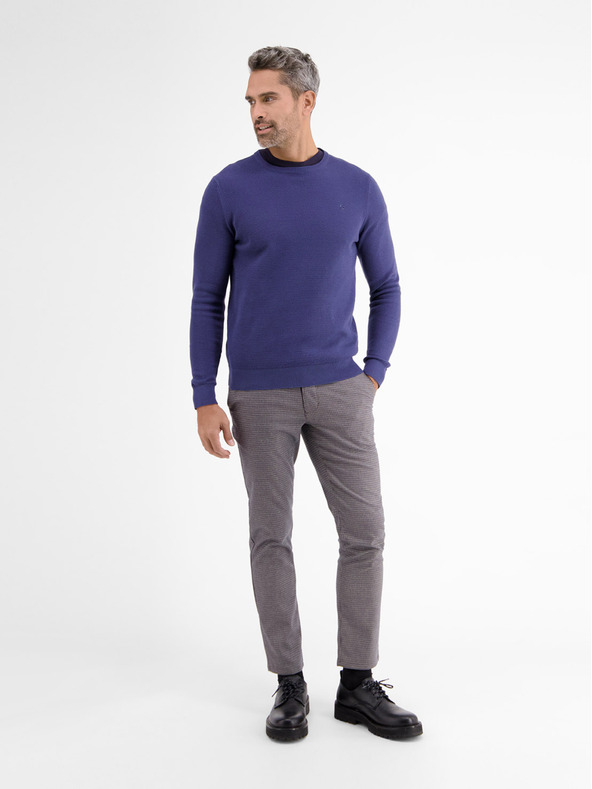 LERROS Tmavomodrý pánsky základný sveter LERROS