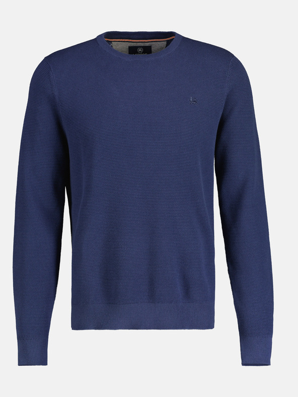 LERROS Tmavomodrý pánsky základný sveter LERROS