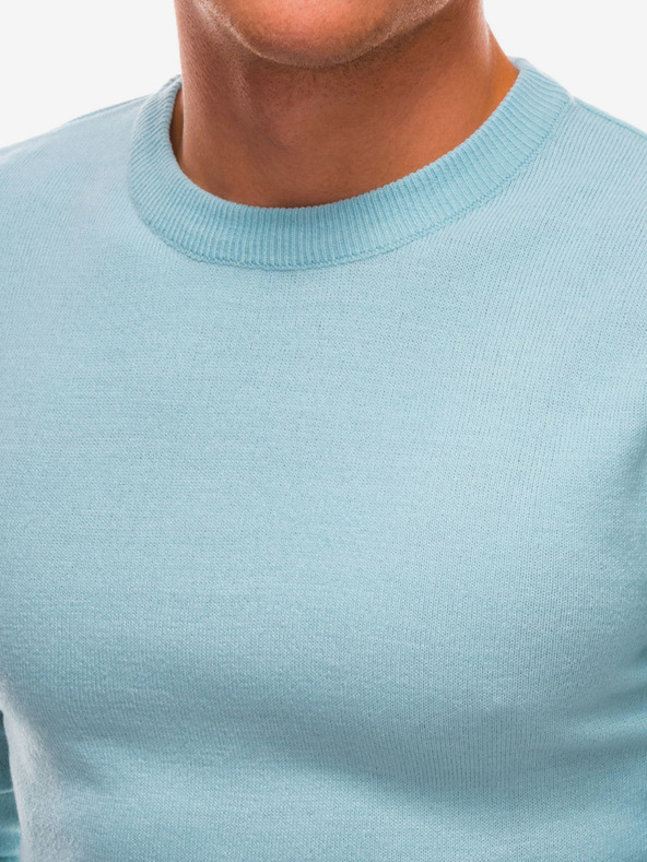 Ombre Clothing Svetlomodrý pánsky základný sveter Ombre Clothing