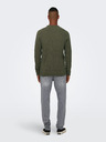 ONLY & SONS Khaki pánsky sveter ONLY & SONS Ese