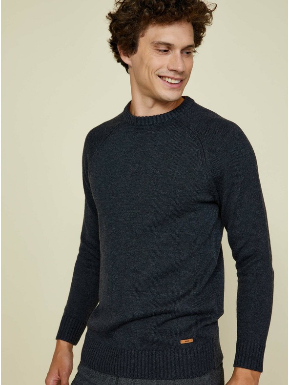 ZOOT.lab Tmavosivý pánsky základný sveter ZOOT.lab Olin