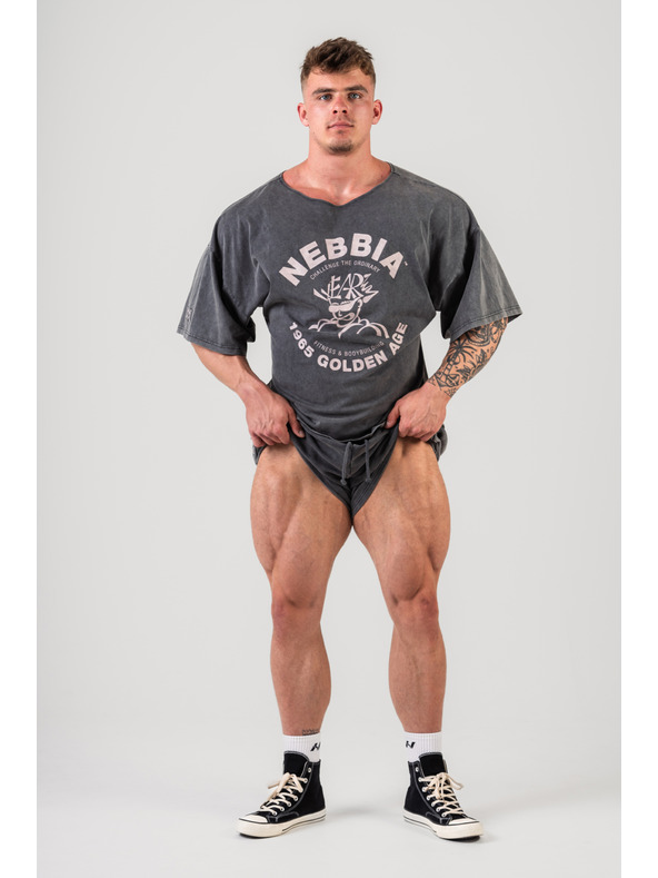 Nebbia Bavlnený handrový top GOLDEN AGE 788 M,čierny