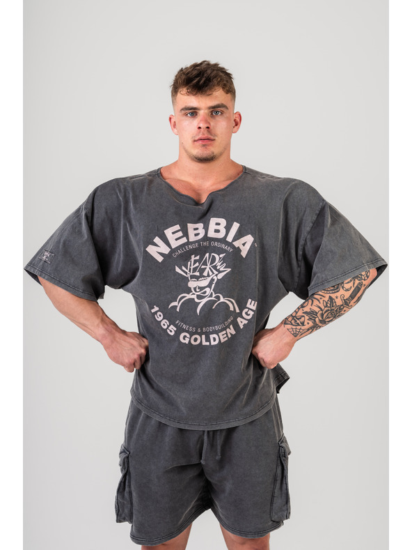 Nebbia Bavlnený handrový top GOLDEN AGE 788 M,čierny