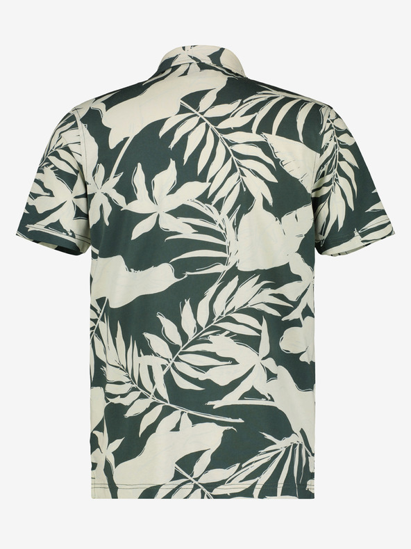 LERROS Krémovo-zelená pánska kvetinová polokošeľa LERROS