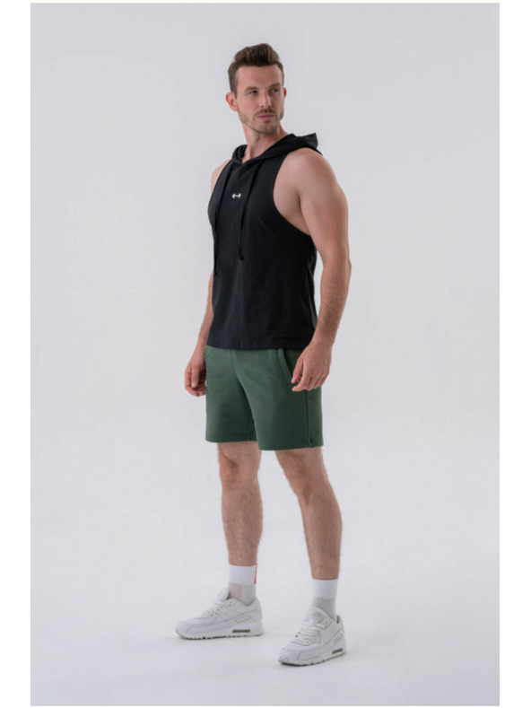 Nebbia Fitness tielko s kapucňou 323 Black Nebbia