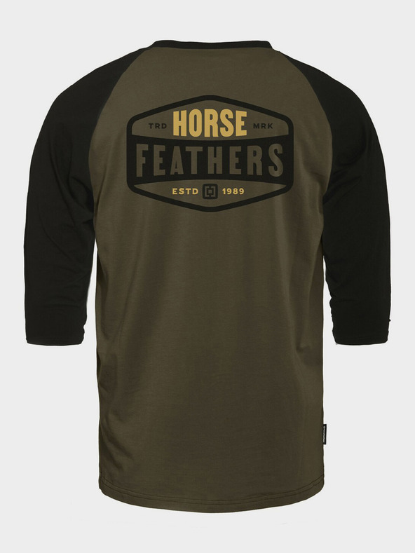 Horsefeathers Tričko Hexagon II Raglan - spálená olivová veľkosť L HORSEFEATHERS
