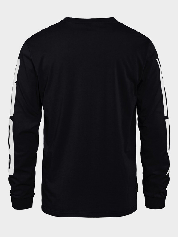 Horsefeathers Tričko Tall Typo LS - čierne veľkosť L HORSEFEATHERS