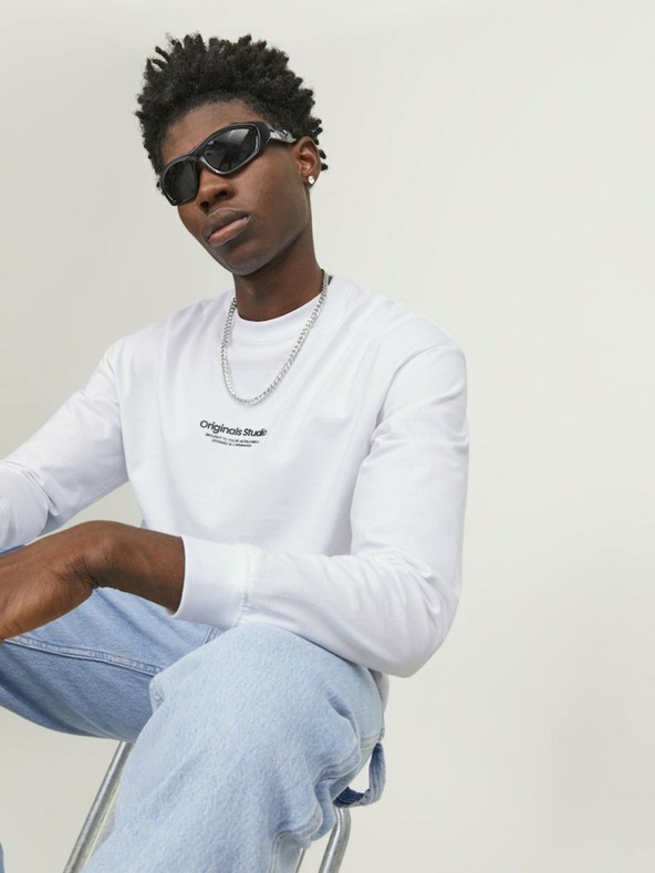 Jack & Jones Biela pánska mikina Jack & Jones