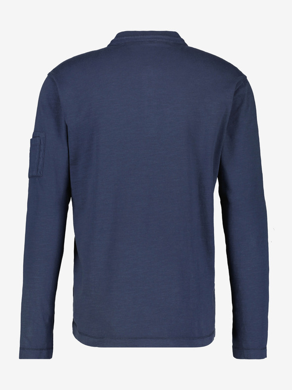 LERROS Tmavomodrá pánska polokošeľa s dlhým rukávom LERROS