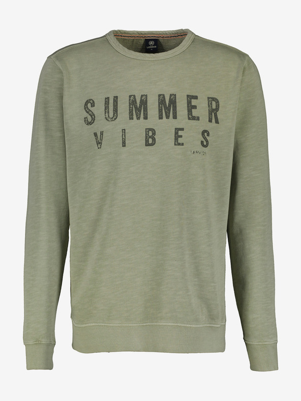 LERROS Zelená pánska polokošeľa s dlhým rukávom LERROS