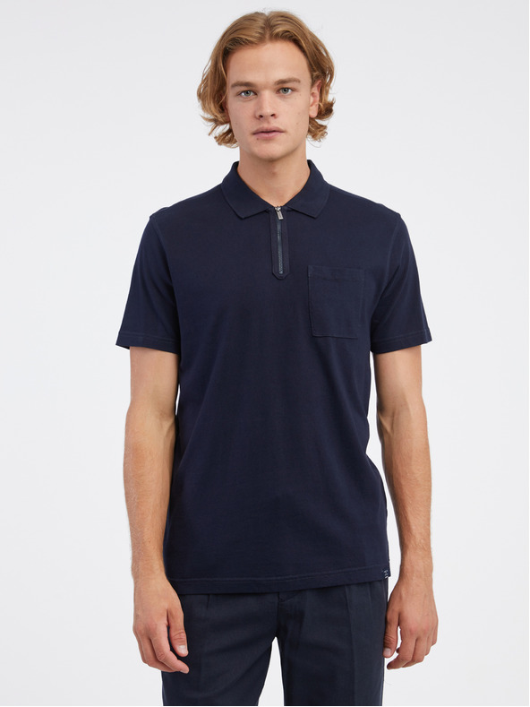 LERROS Tmavomodrá pánska polokošeľa LERROS