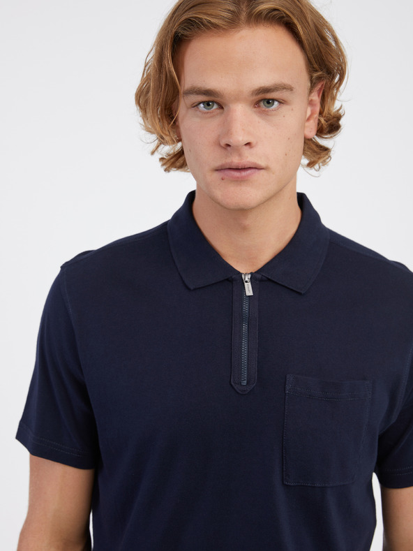 LERROS Tmavomodrá pánska polokošeľa LERROS