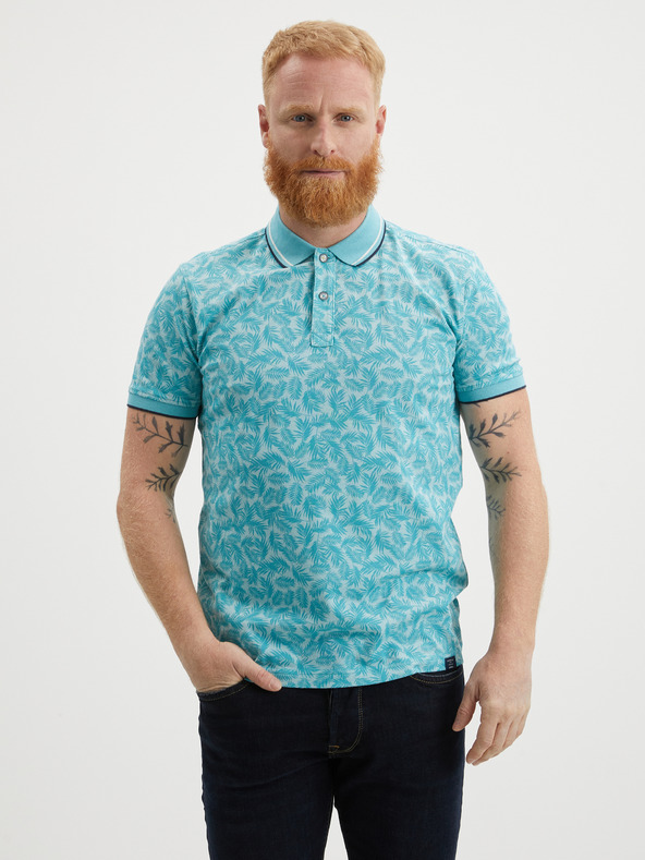 LERROS Modrá pánska polokošeľa LERROS