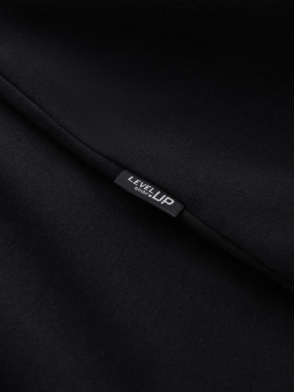 Ombre Clothing Pánske bavlnené tričko LOOSE FIT s dlhým rukávom a okrúhlym výstrihom - čierne V1 OM-LSBC-0129 Ombre Clothing