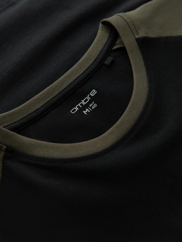 Ombre Clothing Pánske tričko s potlačou a dlhým rukávom - čierne V1 OM-LSPT-0119 Oblečenie Ombre