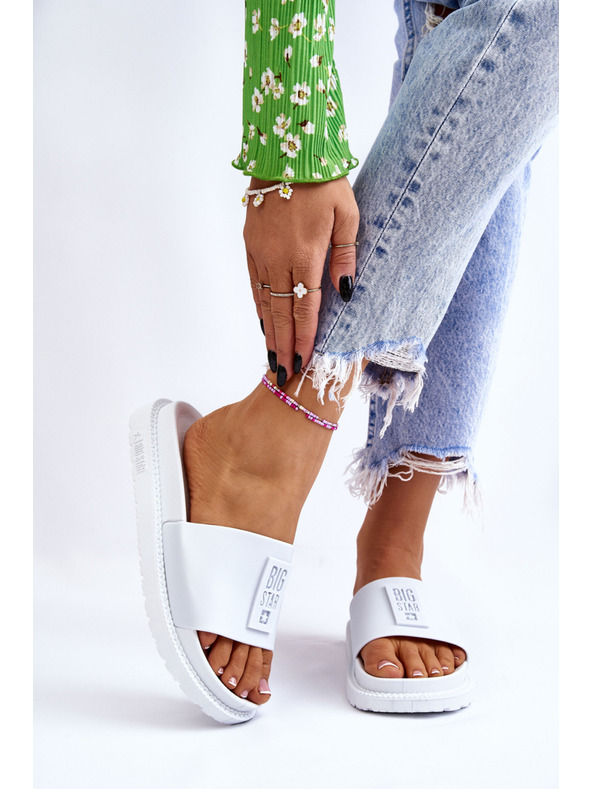 BIG STAR SHOES Dámske papuče Big Star biele