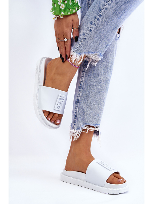 BIG STAR SHOES Dámske papuče Big Star biele