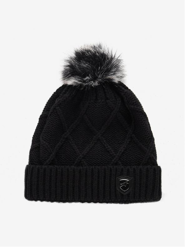 ALPINE PRO Zateplená čiapka s bambulou ALPINE PRO GODERE čierna