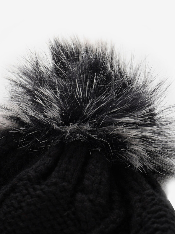 ALPINE PRO Zateplená čiapka s bambulou ALPINE PRO GODERE čierna