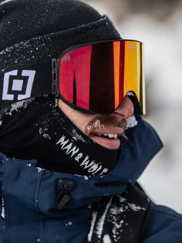 Horsefeathers Snowboardové okuliare Edmond - čierne/zrkadlovo červené HORSEFEATHERS