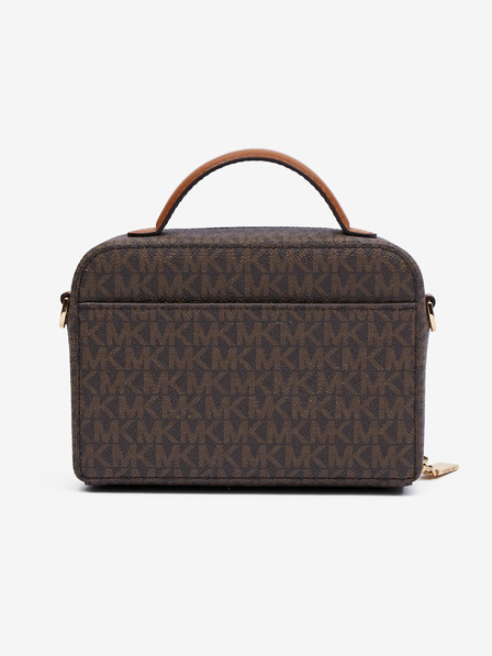 Michael Kors Tmavohnedá dámska vzorovaná kabelka Michael Kors Trunk Xbody
