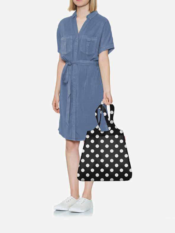Reisenthel Čierna dámska nákupná taška s bodkami Reisenthel Mini Maxi Shopper Dots White