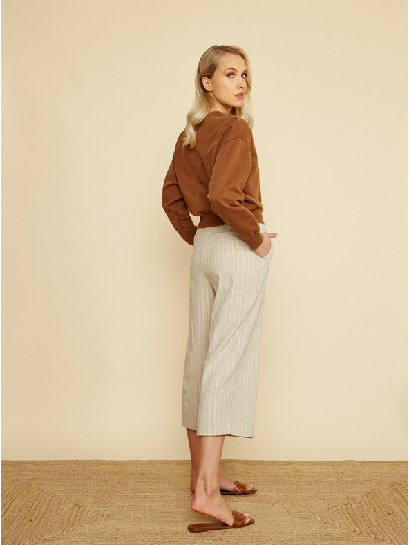 ZOOT.lab Béžové pruhované culottes ZOOT.lab Anika