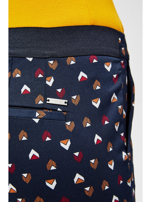 Moodo Tmavomodré dámske vzorované nohavice Moodo