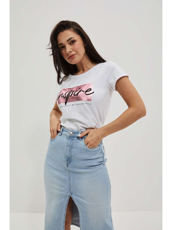 Moodo Dámske tričko L-TS-4019 WHITE Moodo