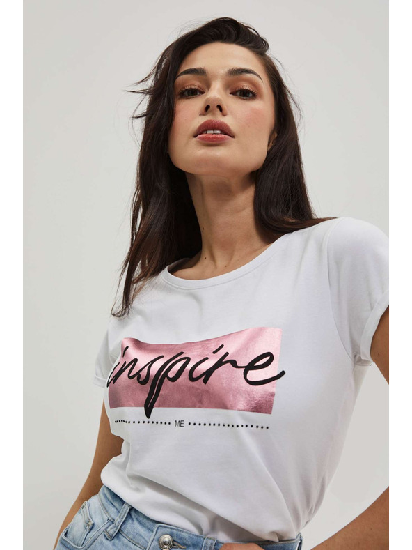 Moodo Dámske tričko L-TS-4019 WHITE Moodo