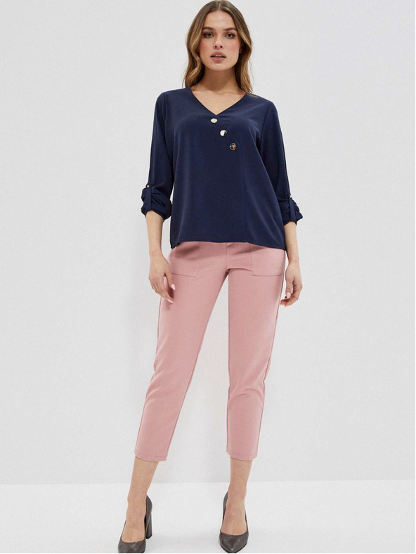 Moodo Tmavomodrá dámska blúzka Moodo