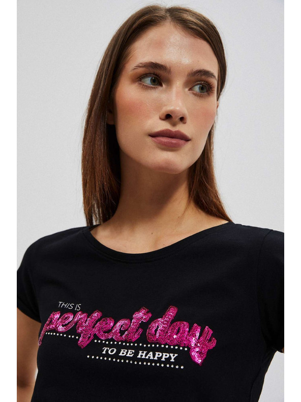 Moodo Dámske tričko L-TS-4020 BLACK Moodo