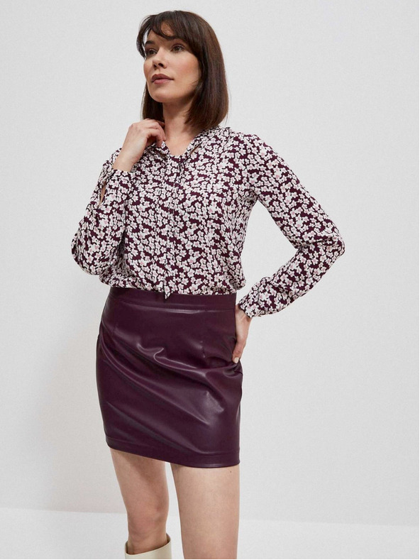 Moodo Bielo-vínová dámska kvetovaná blúzka Moodo