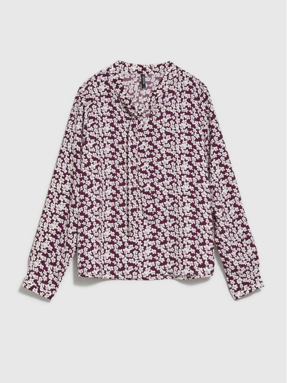 Moodo Bielo-vínová dámska kvetovaná blúzka Moodo