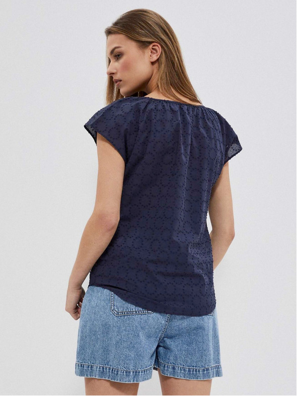 Moodo Tmavomodrá dámska blúzka Moodo