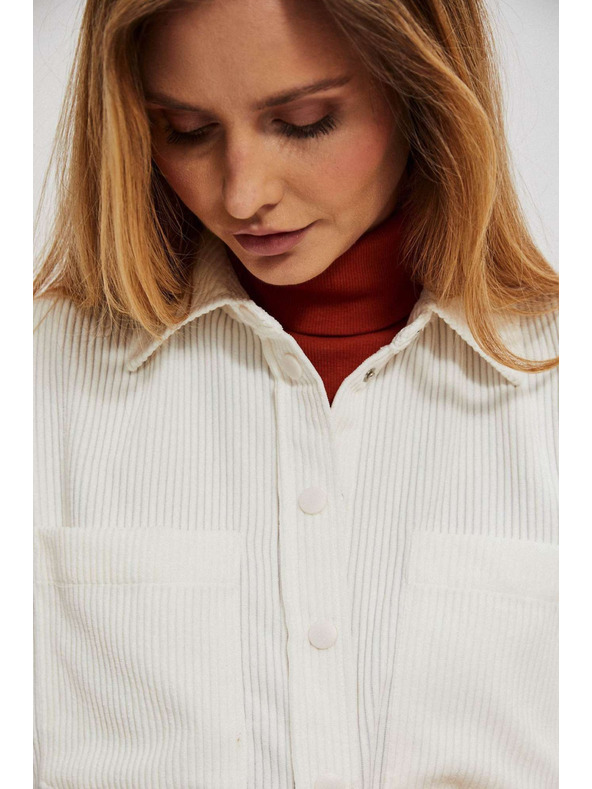 Moodo Krémová dámska menčestrová košeľa Moodo