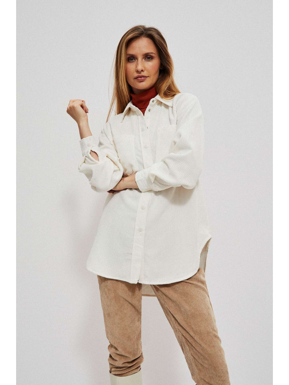 Moodo Krémová dámska menčestrová košeľa Moodo