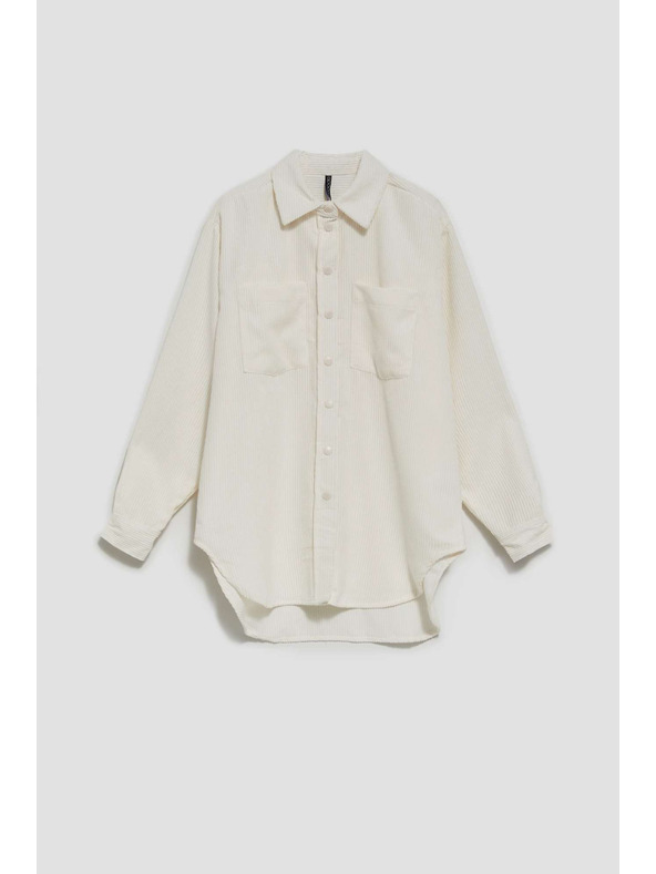 Moodo Krémová dámska menčestrová košeľa Moodo