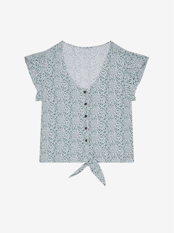 Moodo Bielo-zelená dámska vzorovaná košeľa Moodo