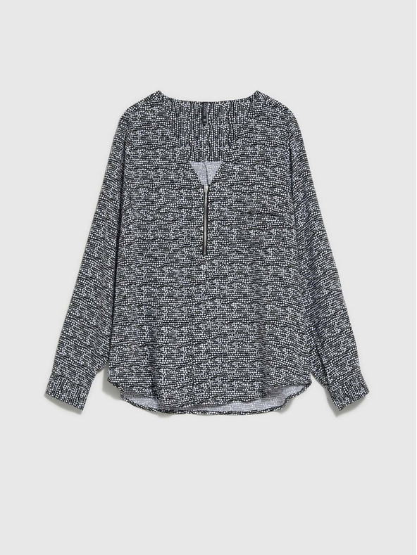 Moodo Bielo-čierna dámska vzorovaná blúzka Moodo