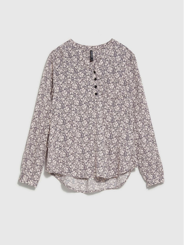 Moodo Bielo-sivá dámska vzorovaná košeľa Moodo