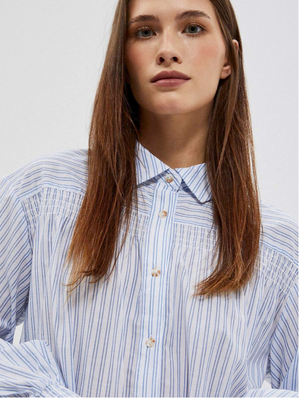 Moodo Bielo-modrá dámska pruhovaná košeľa Moodo