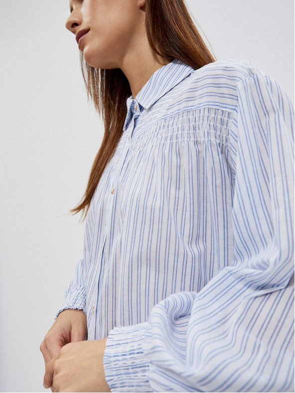 Moodo Bielo-modrá dámska pruhovaná košeľa Moodo