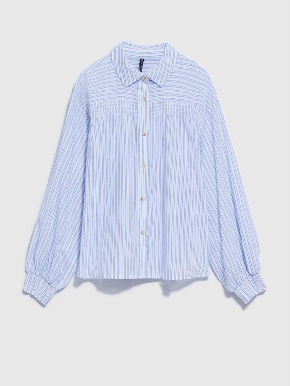 Moodo Bielo-modrá dámska pruhovaná košeľa Moodo