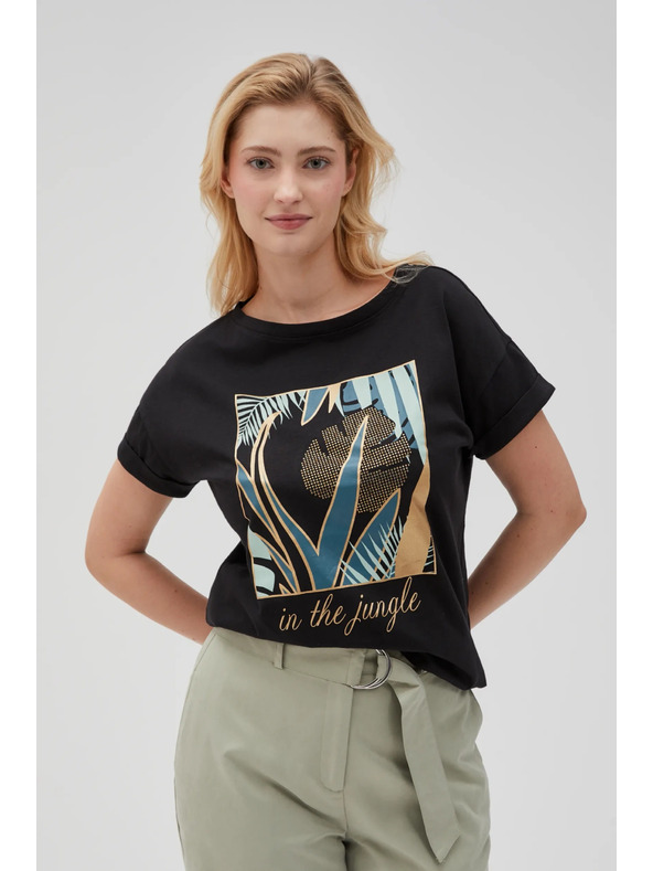 Moodo Dámske tričko čierne Moodo