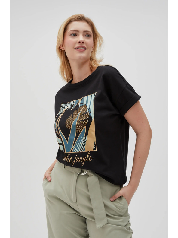 Moodo Dámske tričko čierne Moodo