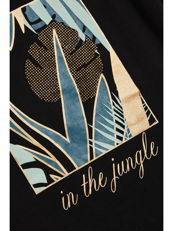 Moodo Dámske tričko čierne Moodo