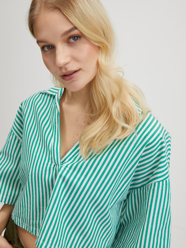 Noisy May Bielo-zelená pruhovaná blúzka Noisy May Lisa