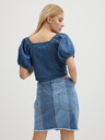 Pieces Modrý dámsky džínsový top Pieces Tinka
